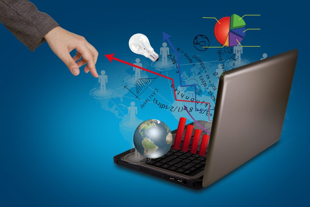 Laptop and financial Graphs
